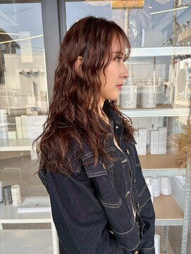 ロマーリ 岡山店(LOMARLIE) ラフウェーブ20代30代40代レイヤーパーマ柔らかブラウンカラー