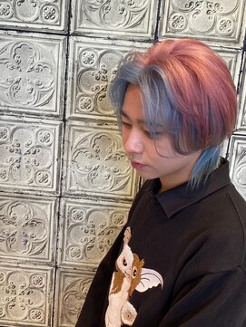 アース 会津若松店(HAIR&MAKE EARTH) ニュアンスレイヤー×ピンクブルーコントラストカラー