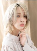 ホワイトベージュ/ダブルカラー/ブリーチ/デザインカラー/20代e