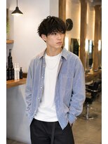 MEN's Baguz MEN'Sカット/ MEN'Sパーマ/ MEN'Sカラー 無造作ニュアンスマッシュ×韓国風カルマパーマメンズヘア