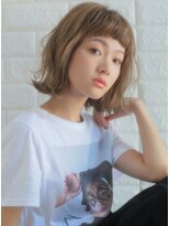 キース ヘアアンドメイク 恵比寿(kith. hair&make)&nbsp;【kith.恵比寿】ショートバングのハイトーンボブ オン眉ショート