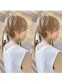 大人美人ショート 大人可愛い 小顔 ハイトーンベージュ 川崎