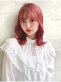 *テラコッタピンクで暖ヘアー