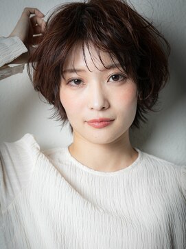 カバーヘア ブリス 上尾西口店(COVER HAIR bliss) シースルーバング艶ボルドークールショートv上尾20代30代40代