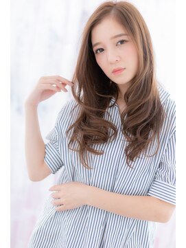 ミック 日暮里店(miq) 外国人風ミルクティーアッシュ内巻きカールレイヤーロングb1