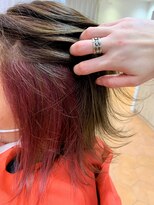 アズールサン 草加西口店(azule-sun)&nbsp;イヤリングカラー　ブリーチ　ピンク