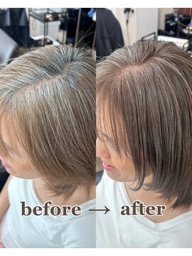 ハーツ(Heart's) 白髪ぼかし×柔らかグレージュカラー