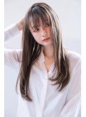 大人かわいい前髪セシルカットココアブラウンフリンジウェーブ