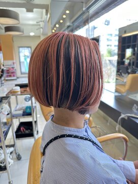 キサ ファータ 恵比寿(kisa fata) 刈り上げ ボブ 20304050代 サーフェスカラー 前髪なしショート