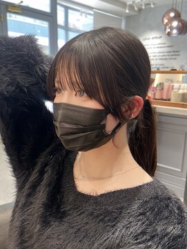 ロンドジェネルーズ 柏(Lond generous) ミニウルフレイヤーカット顔周り前髪韓国ミディアムロング/柏柏