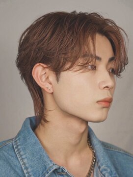 オーシャントーキョーウエスト 心斎橋 (OCEAN TOKYO WEST) 韓流メンズセンターパートピンクベージュナチュラル