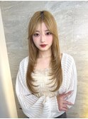 ミニウルフレイヤーカット顔周り前髪韓国ミディアムロング/池袋