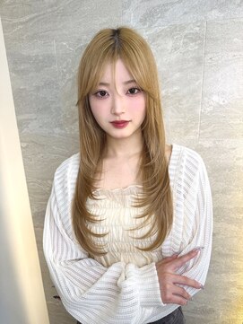 ロンドガーネット 池袋(Lond garnet) ミニウルフレイヤーカット顔周り前髪韓国ミディアムロング/池袋