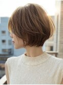 前髪小顔ニュアンスカラー大人ショートボブヘア20代30代40代