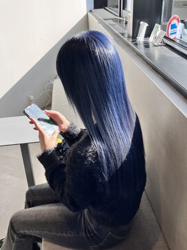 ロカリタ キョウト 河原町三条店(ROCAReTA kyoto) ブリーチ履歴有：ブルー