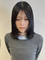 ラミエバイメルト 下北沢(lamie by melt) レイヤーカット ハッシュカット シースルーバング 暗髪地毛