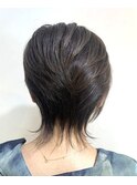 30代40代 ショートウルフ,アシメスタイル,ブリーチ/白髪ぼかし