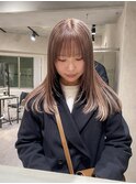 ダブルカラー＆ブリーチ/レイヤーヘーゼルベージュブラウン/藤沢