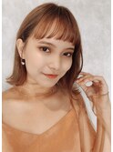 小顔シースルーバング☆大人可愛い切りっぱなしボブ