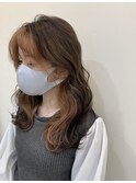 インナーカラー・フェイスフレーミング・ピンクベージュ