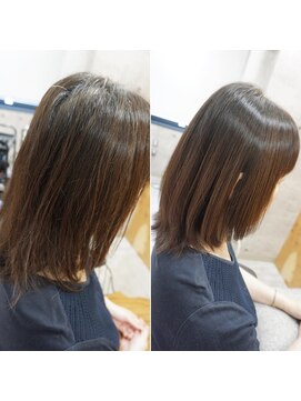 ヘアテリア リュウ 大塚(hair teria ryu) 面を整えてツヤ髪・表面髪質改善ストレート＆グレイカラー
