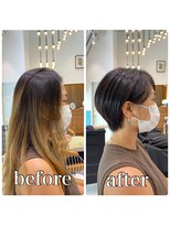 ロンド レグリーズ 立川(Lond leglise)&nbsp;【山方 直也】グレージュカラー×耳かけ×マッシュショート