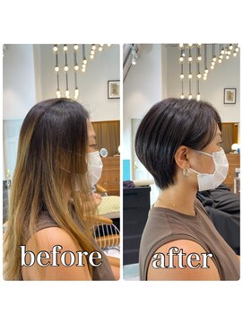 ロンド レグリーズ 立川(Lond leglise) 【山方 直也】グレージュカラー×耳かけ×マッシュショート