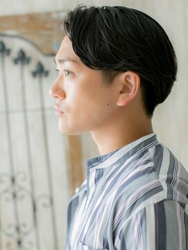 モッズヘアー メン 戸田公園店(mod's hair men) 七三オールバック暗髪刈り上げセミウェットヘアa戸田公園