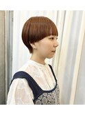 マッシュショート　オレンジブラウンカラー　三軒茶屋