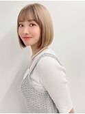 【長谷川】透明感ベージュボブ