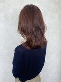 【pinue】オレンジブラウン×レイヤーカット@UTAE