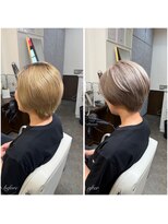 ムーブ(Moob)&nbsp;ショートスタイル+スモーキーなホワイトベージュカラー【別府】