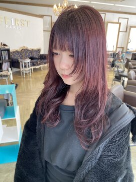 コワファースト 大分(COIFF1RST) レイヤースタイル/レッドカラー