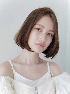 エースハバナ 渋谷(1 HAVANA) 流れる顔周りカット/20代30代大人上品/オリーブベージュ