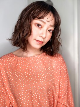 カバーヘア ブリス 志木南口駅前店(COVER HAIR bliss) 前髪パーマ切りっぱなし抜け感ウェットヘアp1志木20代30代40代