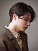 韓国ヘアコンマバング韓国マッシュセンターパートフェザーパーマ
