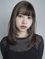 アルバム 銀座(ALBUM GINZA) ミディアム顔周りレイヤー前髪カットブリーチ_F20908