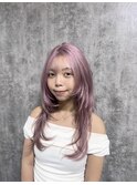ピンクカラー × レイヤーカット♪