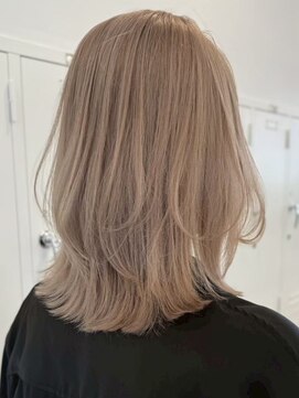 サンクマーケット 渋谷(cinq MARKET) 渋谷レイヤーボブミルクティーベージュヘーゼルベージュカラー