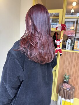 〈浅草 半個室〉ブリーチなしのカシスローズ