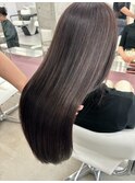 ブリーチなしダブルカラー透明感グレージュカラー似合わせカット