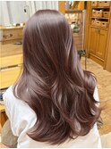 ピンクベージュブリーチなしダブルカラーピンクブラウン学割U24