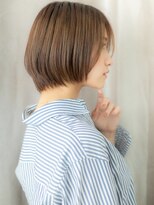 カバーヘア ブリス 志木南口駅前店(COVER HAIR bliss)&nbsp;ヘーゼルベージュ流しバングマッシュショートボブ20代30代W志木