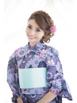 編みこみサイドアップ　浴衣　着付け