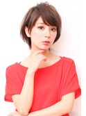 アシメショートエアリーショートグレージュナチュラルボブ