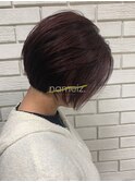【横浜美容室ネイミーズ】ショートボブ×ダークラベンダーカラー