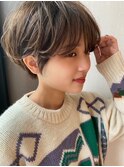 マッシュショート/くすみグレージュ/こっくりカラー/20代30代/冬