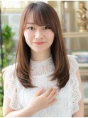 斜めバングが大人かわいい小顔ロングレイヤーa上尾20代30代40代