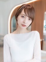 20代30代大人かわいい丸みショート斜めバングイメチェン