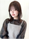 レイヤーボブ ロブ 顔まわりカット おくれ毛 シースルーバング